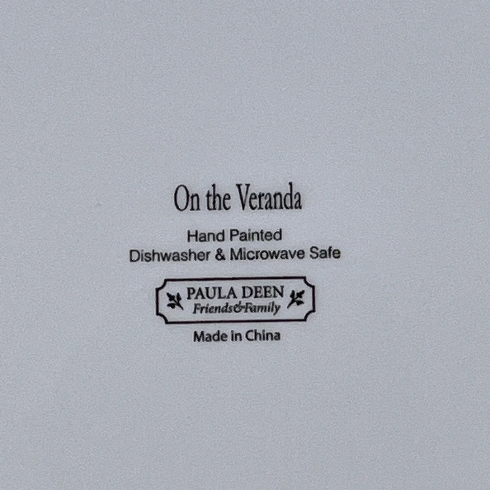 Paula Deen On the‎ Veranda Square Serving Platter Embossed Floral 10.5